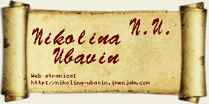 Nikolina Ubavin vizit kartica